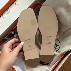 Hermes | Shoes | Hermes Oran Sandal Orange Joey 37 | Poshmark